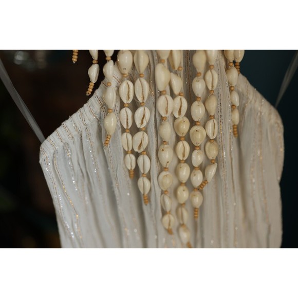 Ramy Brook NWT Viola Shell Bib Swim Cover-Up White Dress Size M - Picture 9 of 15